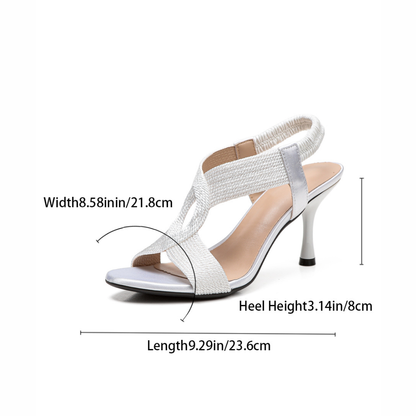 Fiorelle Women's Thea Braid Artisan Stiletto Sandals – Handwoven Open-Toe Roman Heels (US 4–10.5)