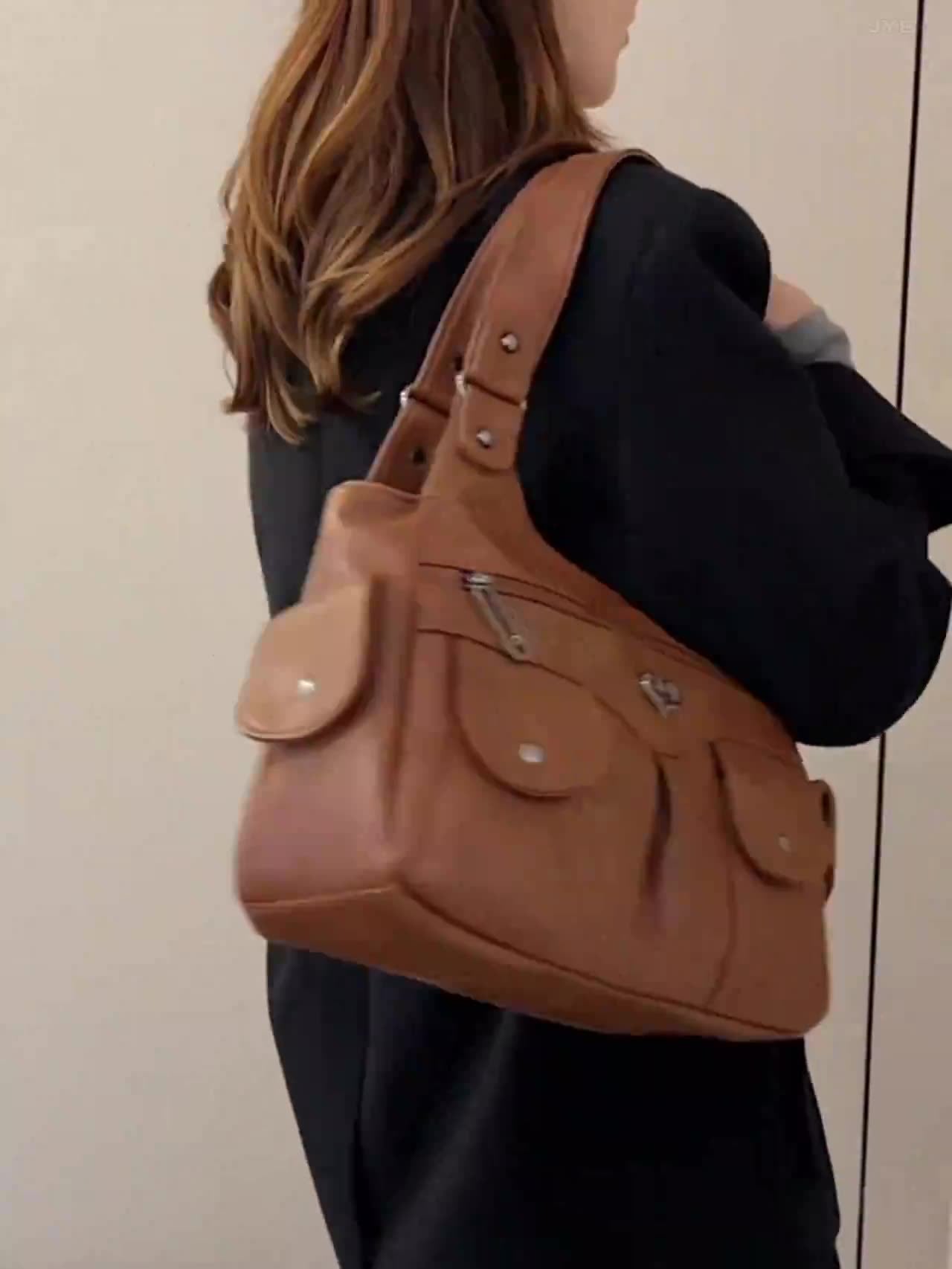 Fiorelle Women's Large Capacity Crossbody Bag - Premium Leather Underarm Purse for Commuter, Travel & Work, Adjustable Strap & Anti-Theft Design