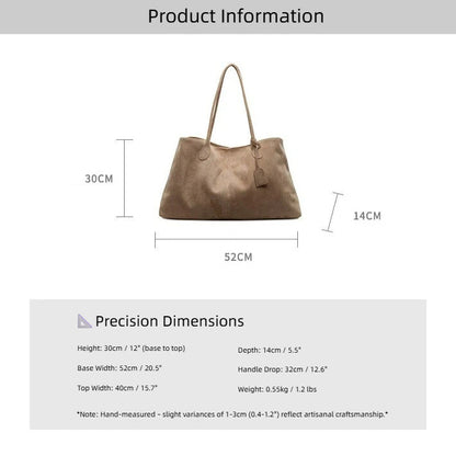 Fiorelle Women's  Luxe Suede Minimalist Tote Bag — Spacious Carryall with Curated Everyday Elegance