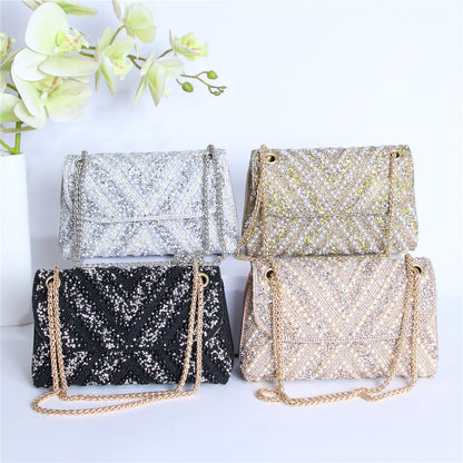Fiorelle Women's Moonrise Pearl Clutch - Convertible Chain Evening Bag for Galas & Soirées