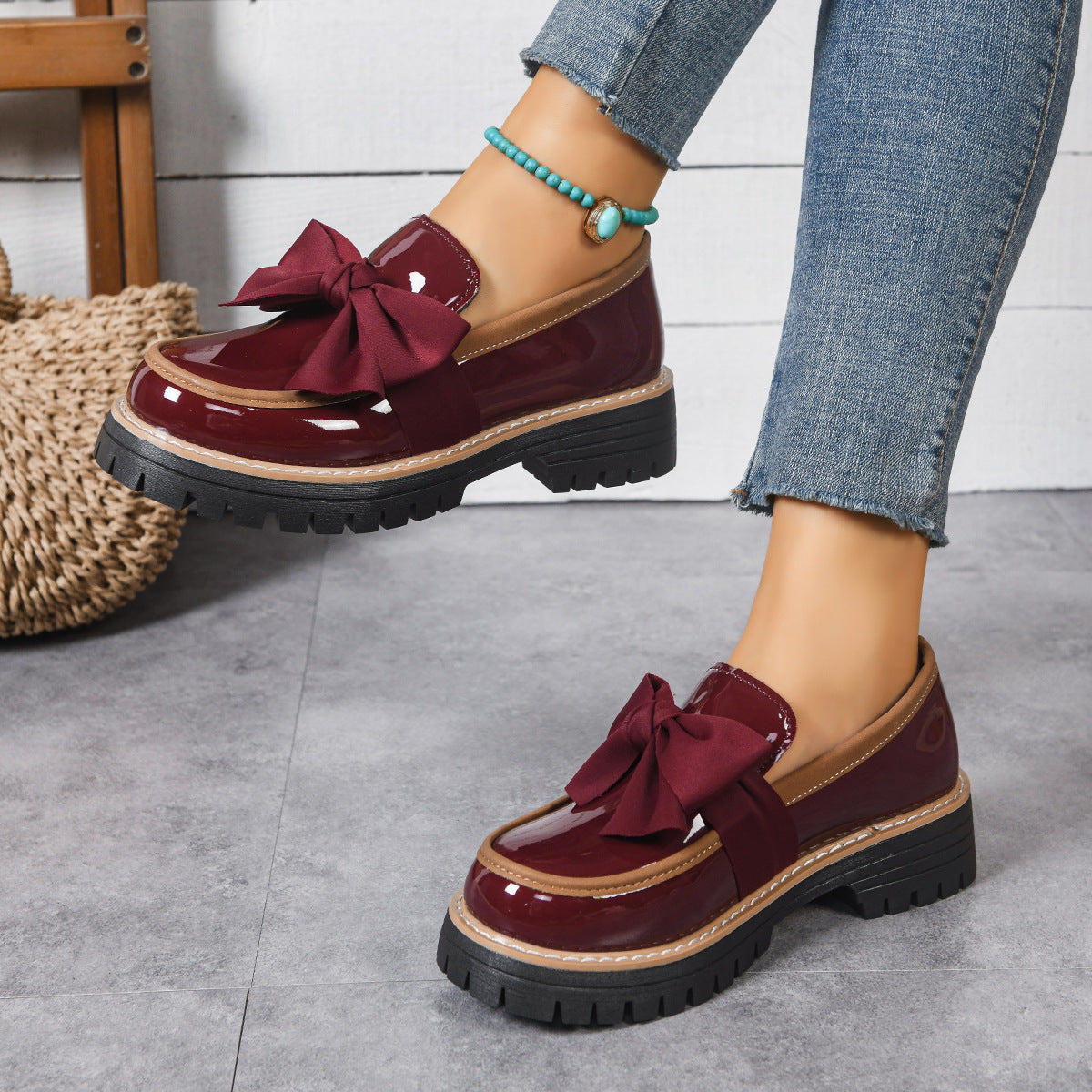 Fiorelle Women’s Bowline Slip-On Loafers – Contrast Stitch Flat Shoes (US 5–10.5)