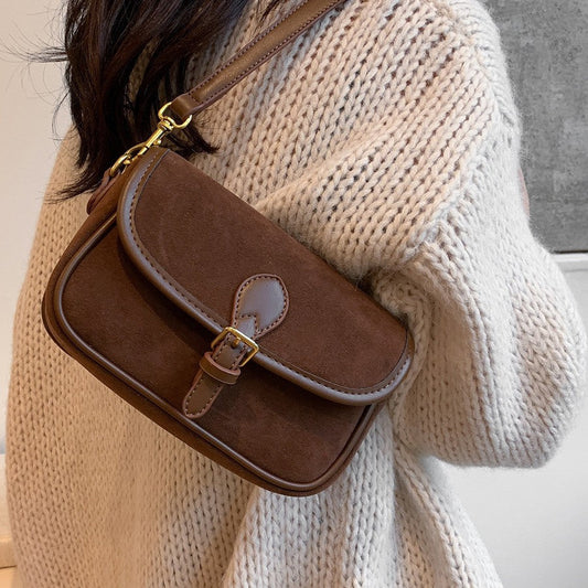 Fiorelle Women's Saddle Luxe Sling Bag - Matte Vintage Crossbody with Signature Buckle & Adjustable Wear