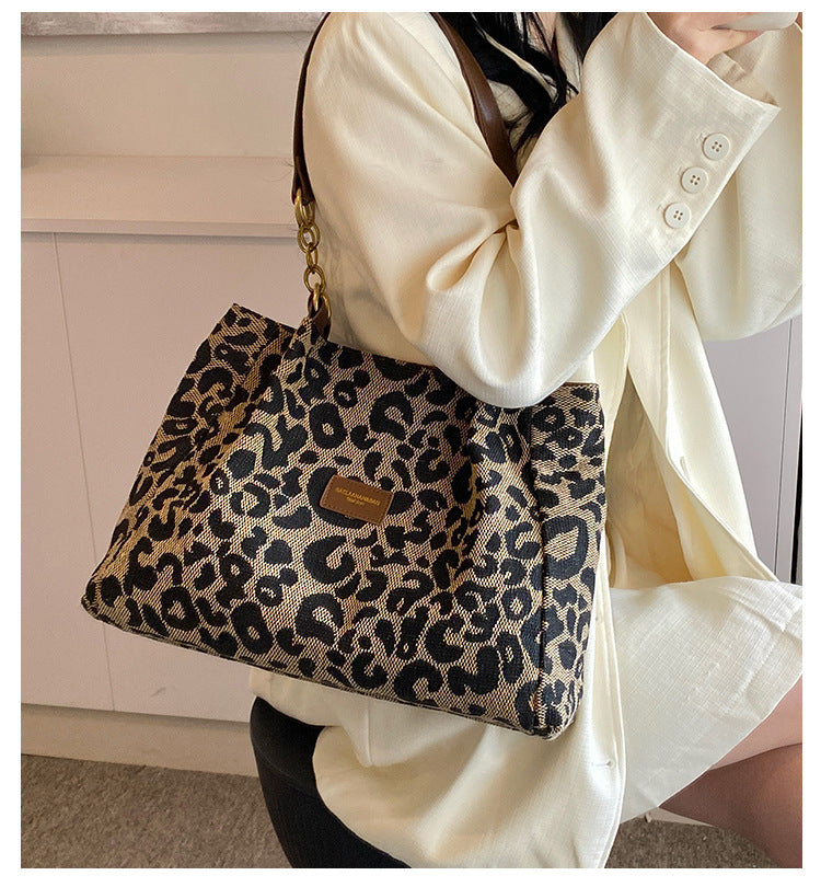 Fiorelle Women‘s Vintage Leopard Print Commuter Tote Spacious Work-to-Weekend Shoulder Bag
