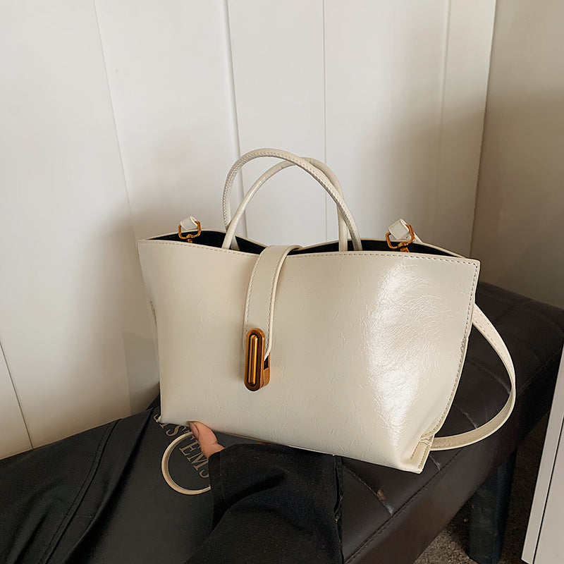 Fiorelle Women's Polished Commuter Tote -  Textured Leather Convertible Work Bag | Spacious Crossbody to Handheld Carryall for Professionals