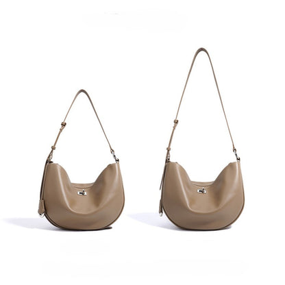 Fiorelle Women's Hush Rider Bucket — Genuine Leather Saddle Bag with Signature Lock Fastening & Convertible Shoulder Strap