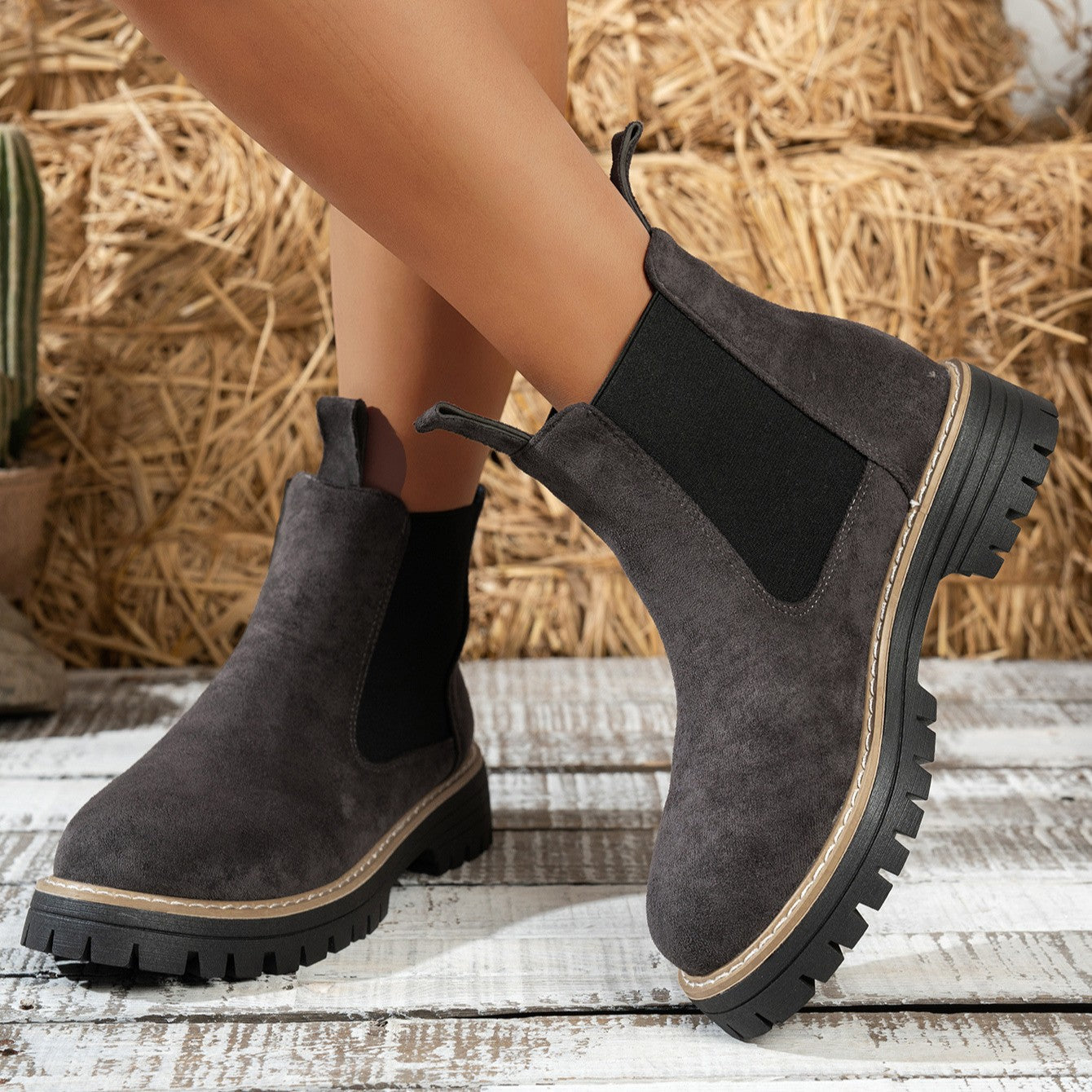 Fiorelle Women's ClassicKick Boots - Effortless Slip-On Ankle Boots with Chelsea Style (US 5-10.5)