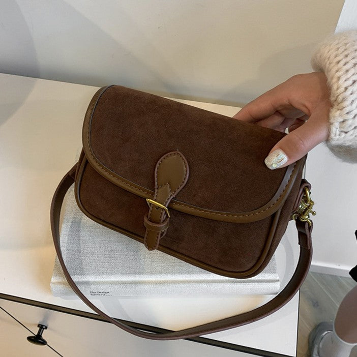 Fiorelle Women's Saddle Luxe Sling Bag - Matte Vintage Crossbody with Signature Buckle & Adjustable Wear