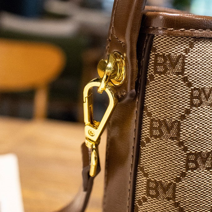 Fiorelle Women's Rabbit Muse Bucket Bag - Heritage Print & Crafted Leather Convertible Carry with Signature Charm & Optimized Capacity