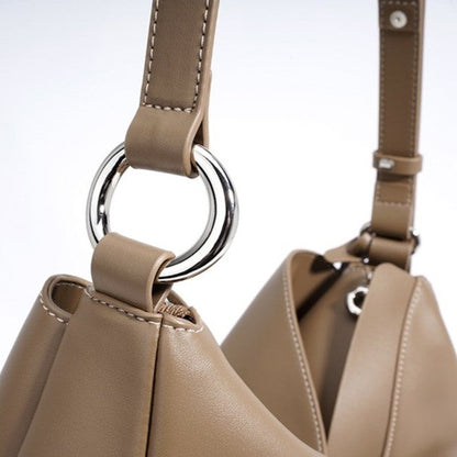 Fiorelle Women's Hush Rider Bucket — Genuine Leather Saddle Bag with Signature Lock Fastening & Convertible Shoulder Strap