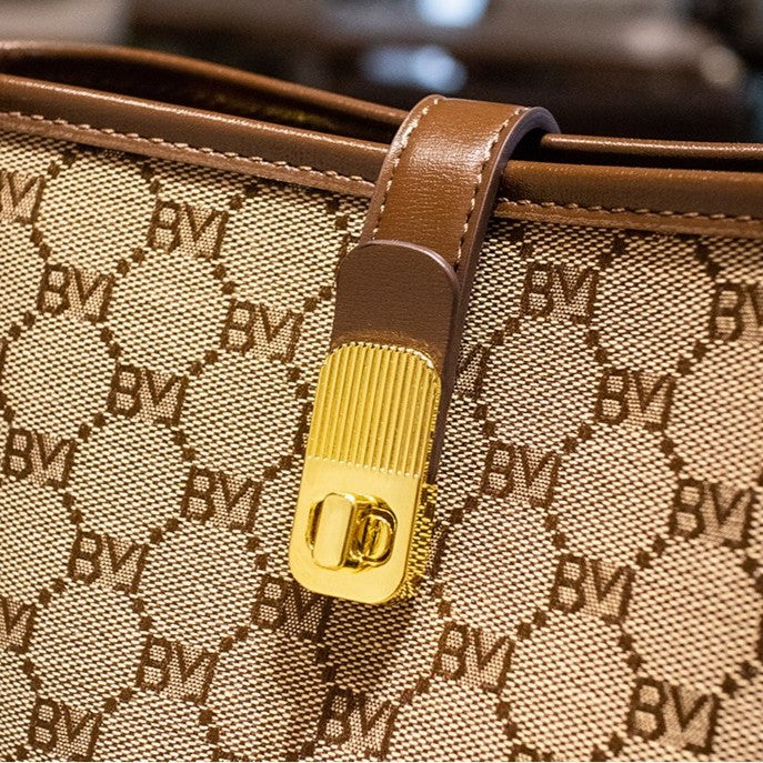 Fiorelle Women's Rabbit Muse Bucket Bag - Heritage Print & Crafted Leather Convertible Carry with Signature Charm & Optimized Capacity