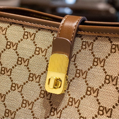Fiorelle Women's Rabbit Muse Bucket Bag - Heritage Print & Crafted Leather Convertible Carry with Signature Charm & Optimized Capacity