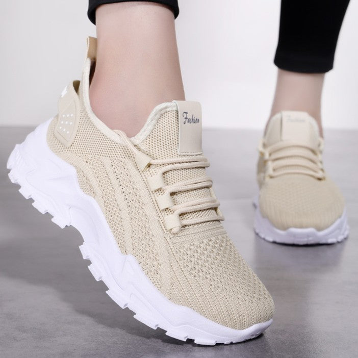 Fiorelle Women’s AirWeave Sneakers – Breathable Mesh Lightweight Flat Shoes (US 5–10.5)