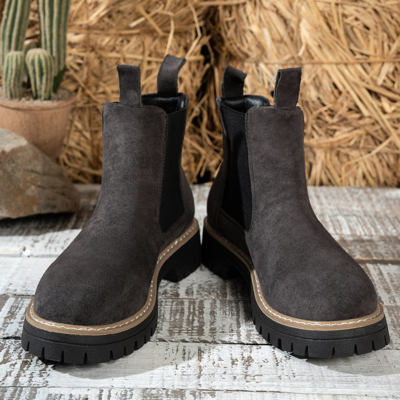 Fiorelle Women's ClassicKick Boots - Effortless Slip-On Ankle Boots with Chelsea Style (US 5-10.5)