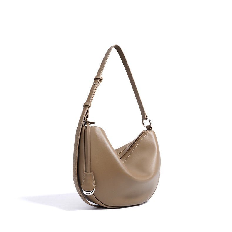 Fiorelle Women's Hush Rider Bucket — Genuine Leather Saddle Bag with Signature Lock Fastening & Convertible Shoulder Strap