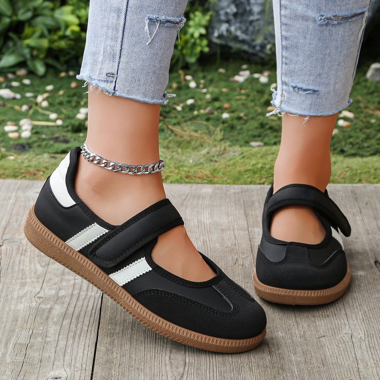 Fiorelle Women’s Mavelle Velcro Mary Jane Slip-On Sneakers – Retro Trainer Comfort Sandals (US 5–10)