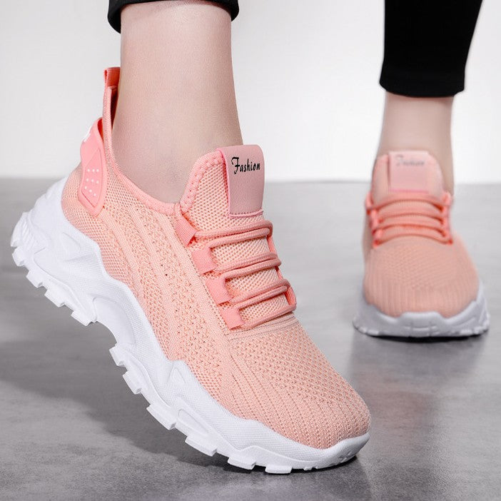 Fiorelle Women’s AirWeave Sneakers – Breathable Mesh Lightweight Flat Shoes (US 5–10.5)