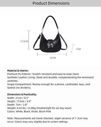 Fiorelle Women’s Bow-Adorned Chain Shoulder Bag - Crossbody Purse with Detachable Strap