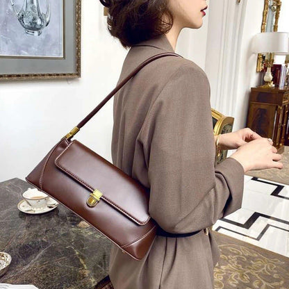 Fiorelle Women's Parisian Baguette Satchel – Vintage Underarm Bag with Convertible Strap & Timeless Textured Leather