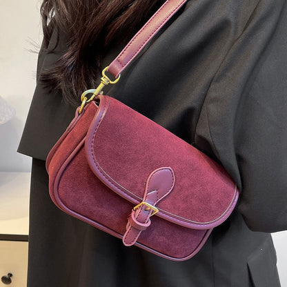 Fiorelle Women's Saddle Luxe Sling Bag - Matte Vintage Crossbody with Signature Buckle & Adjustable Wear