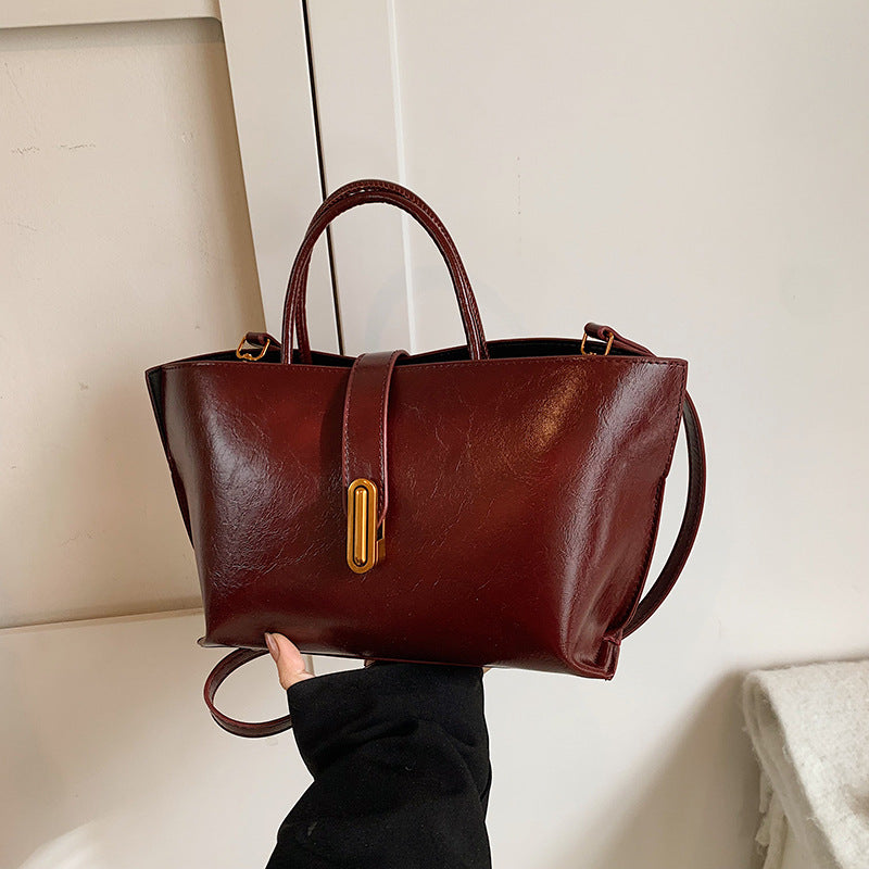 Fiorelle Women's Polished Commuter Tote -  Textured Leather Convertible Work Bag | Spacious Crossbody to Handheld Carryall for Professionals