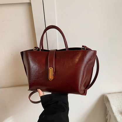 Fiorelle Women's Polished Commuter Tote -  Textured Leather Convertible Work Bag | Spacious Crossbody to Handheld Carryall for Professionals