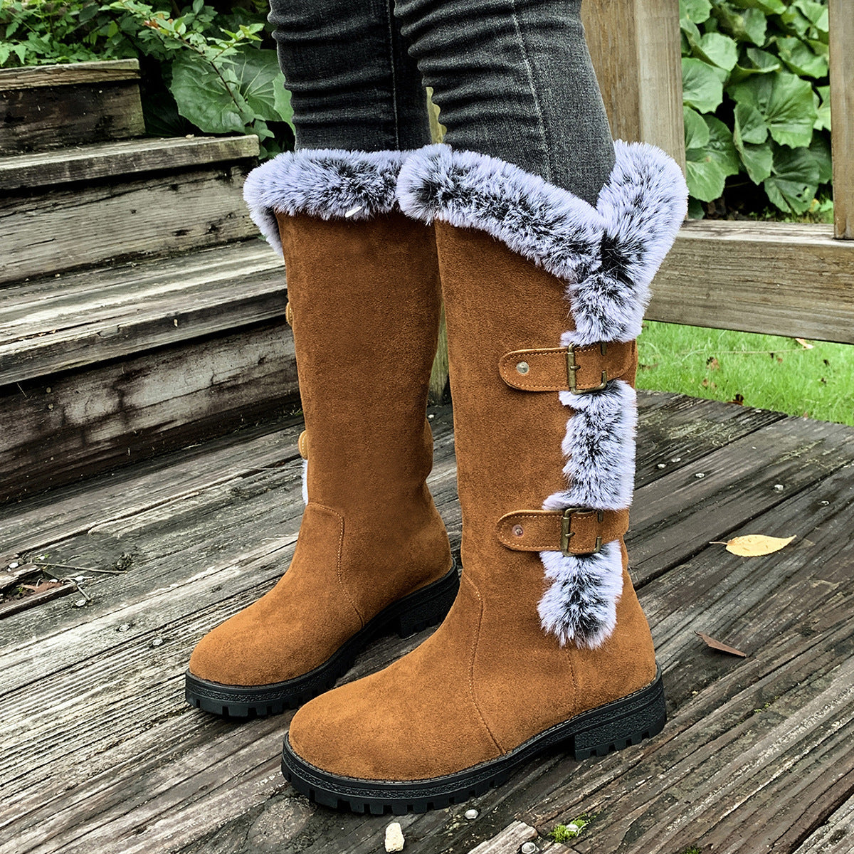 Fiorelle Women's WinterHug Mid-Boots - Plush Lined Suede Snow Boots (US 5-10.5)