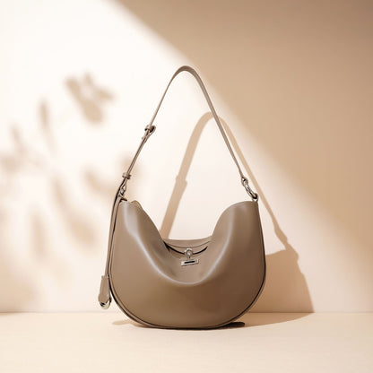 Fiorelle Women's Hush Rider Bucket — Genuine Leather Saddle Bag with Signature Lock Fastening & Convertible Shoulder Strap