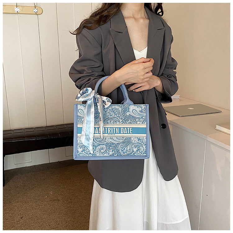 Fiorelle Women's Embroidered Commuter Tote Bag – Versatile Premium Shoulder Bag for Daily Errands, Shopping & Stylish Outings