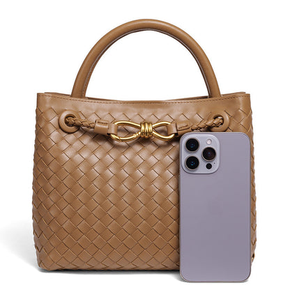 Fiorelle Women's Artisan Weave Tote - Expandable Crossbody with Butterfly Motif & Structured Silhouette