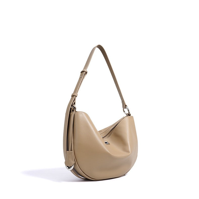 Fiorelle Women's Hush Rider Bucket — Genuine Leather Saddle Bag with Signature Lock Fastening & Convertible Shoulder Strap