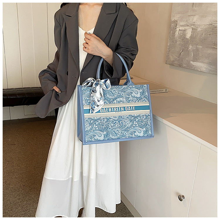 Fiorelle Women's Embroidered Commuter Tote Bag – Versatile Premium Shoulder Bag for Daily Errands, Shopping & Stylish Outings
