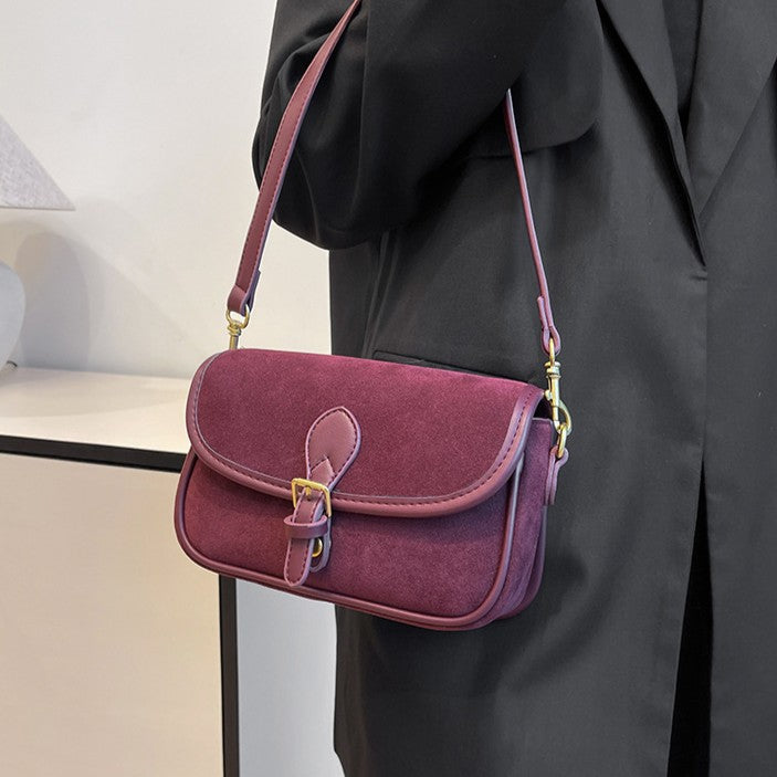 Fiorelle Women's Saddle Luxe Sling Bag - Matte Vintage Crossbody with Signature Buckle & Adjustable Wear