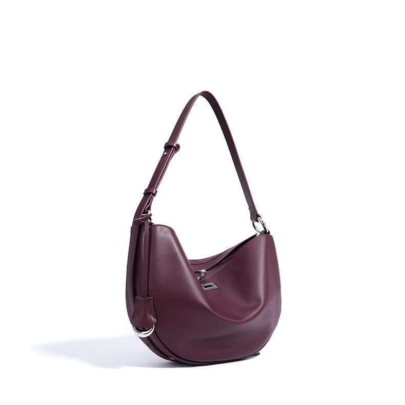 Fiorelle Women's Hush Rider Bucket — Genuine Leather Saddle Bag with Signature Lock Fastening & Convertible Shoulder Strap