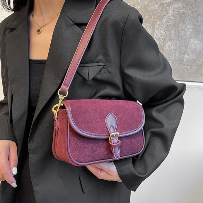 Fiorelle Women's Saddle Luxe Sling Bag - Matte Vintage Crossbody with Signature Buckle & Adjustable Wear