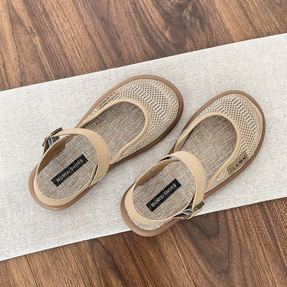 Fiorelle Women’s Mirelle Linen Mesh Closed-Toe Roman Sandals – Effortless Lightweight Everyday Comfort Flats (US 4–10)
