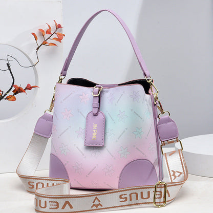 Fiorelle Women's Iridescent Prism Multi-Way Bucket Bag – Color-Shifting Rainbow Shoulder Crossbody Handbag