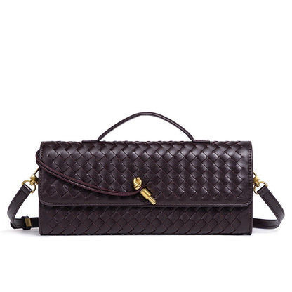 Fiorelle Women's Celestial Baguette Clutch - Kiss-Lock Woven Minaudière with Chain Strap