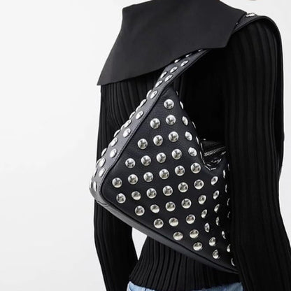 Fiorelle Women's Retro Rider Bag – Artisan-Embellished Underarm Shoulder Bag with Rivet Hardware