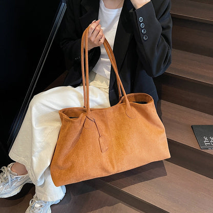 Fiorelle Women's  Luxe Suede Minimalist Tote Bag — Spacious Carryall with Curated Everyday Elegance