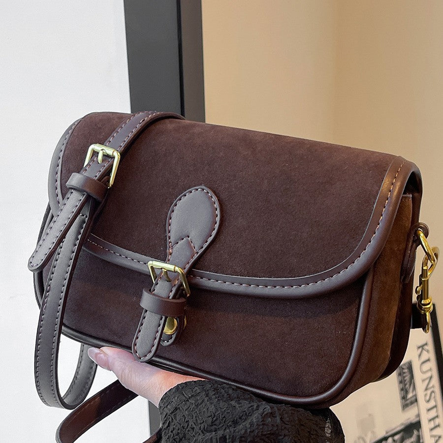 Fiorelle Women's Saddle Luxe Sling Bag - Matte Vintage Crossbody with Signature Buckle & Adjustable Wear