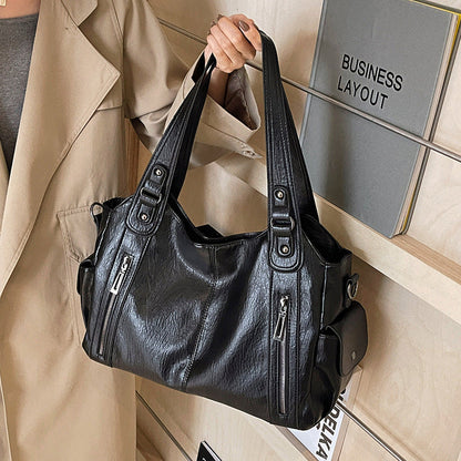 Fiorelle Women's Large-Capacity Vintage Tote Bag: Versatile High-End Shoulder and Handbag, Suitable for Crossbody Wear