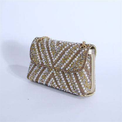Fiorelle Women's Moonrise Pearl Clutch - Convertible Chain Evening Bag for Galas & Soirées