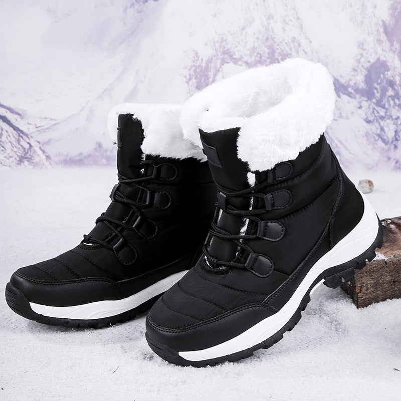 Fiorelle Women's Thermal Winter Hiking Boots - High-Cut Fleece Lined Snow Boots (Pink, White & Black - US 5-10)
