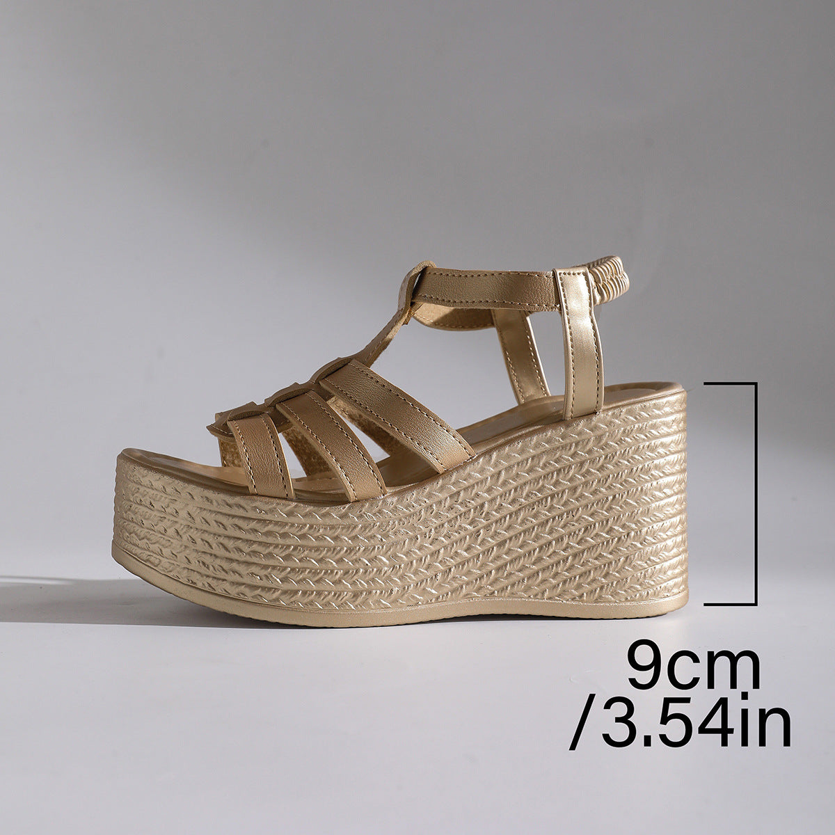 Fiorelle Women's Solana Woven Chunky Platform Wedge Sandals – Artisan Cut-Out Roman Sandals with Elastic Back Strap (US 4–10.5)