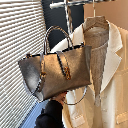 Fiorelle Women's Polished Commuter Tote -  Textured Leather Convertible Work Bag | Spacious Crossbody to Handheld Carryall for Professionals