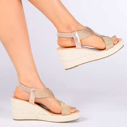 Fiorelle Women's Ria Braid Artisan Platform Wedge Sandals – Sculpted Woven Rope Open-Toe Roman Sandals (US 4–10.5)