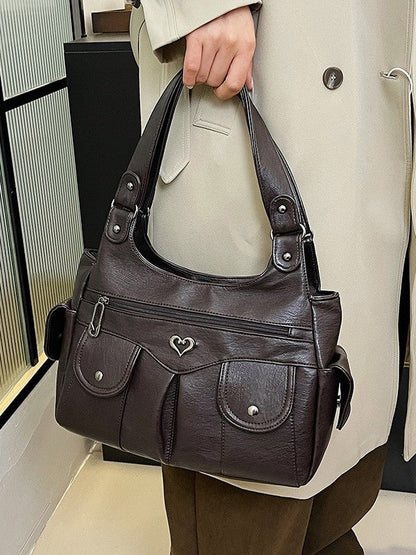 Fiorelle Women's Large Capacity Crossbody Bag - Premium Leather Underarm Purse for Commuter, Travel & Work, Adjustable Strap & Anti-Theft Design