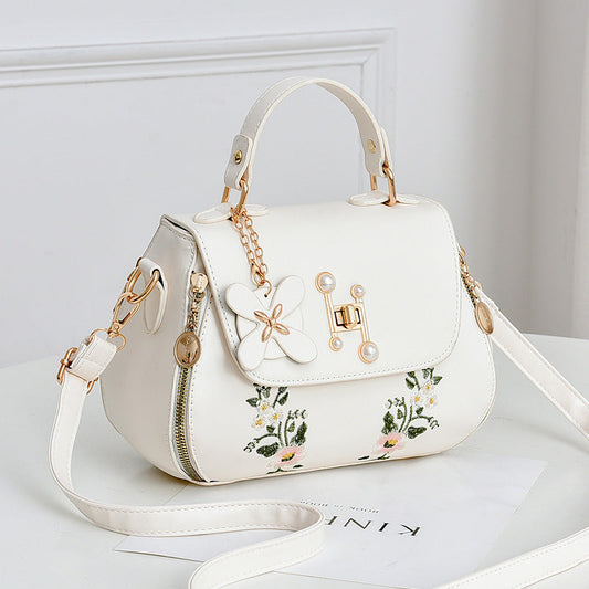 Fiorelle Women's Elegant Embroidered Flap Bucket Bag – Stylish Convertible Crossbody Shoulder Bag
