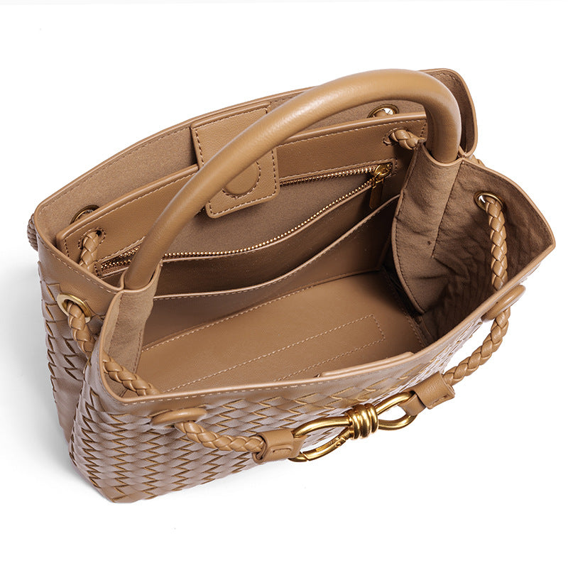 Fiorelle Women's Artisan Weave Tote - Expandable Crossbody with Butterfly Motif & Structured Silhouette