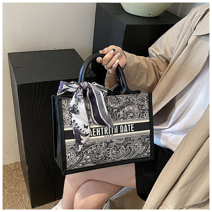 Fiorelle Women's Embroidered Commuter Tote Bag – Versatile Premium Shoulder Bag for Daily Errands, Shopping & Stylish Outings